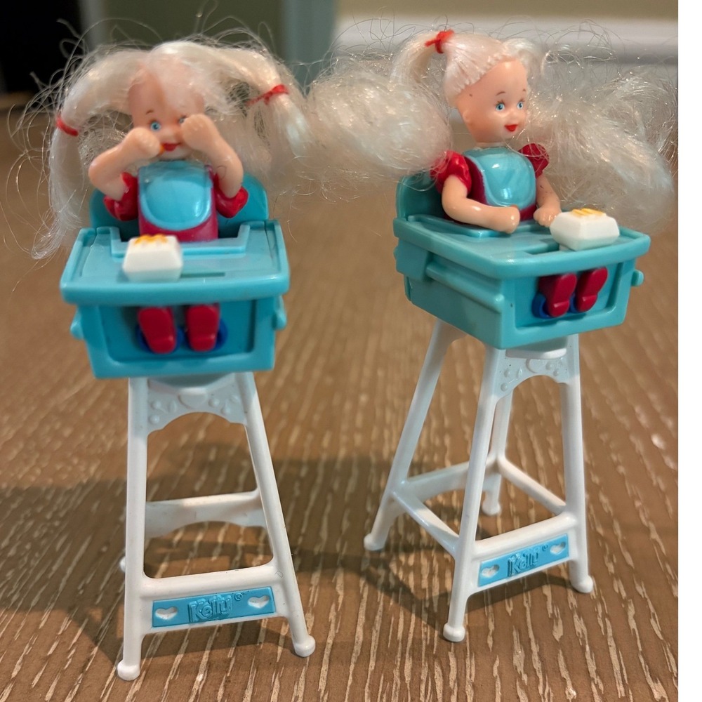 Lot of 2 McDonald's Happy Meal Toy 1998 Barbie Eatin Fun Kelly Dolls